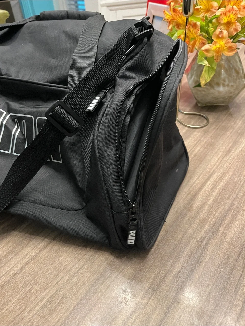 Puma Black Sport Duffel Bag with Bold Logo